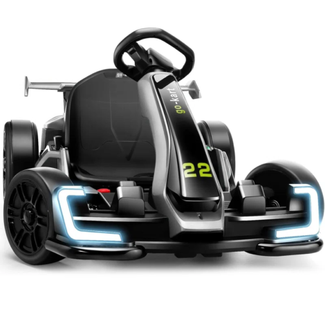 24V+Go+Kart+for+Kids+Age+6-12,+Electric+Drift+Kart+Car+with+Adjustable+Seat+&+Max+Speed+8.5MPH+&+Bright+LED+Lights+&+300W+Powerful+Motor-122978445