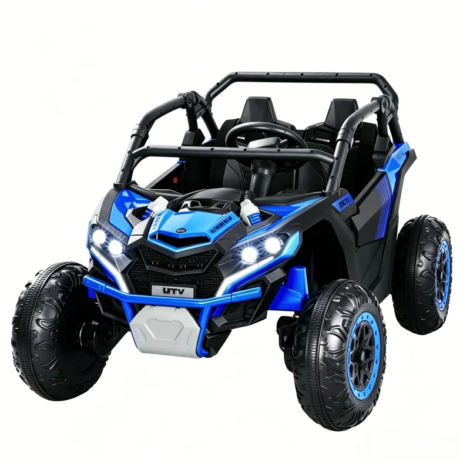 24V+Kids+Ride+on+Car+4WD+2+Seater+with+Remote+Control+–+Electric+UTV+with+Music+&+Lights,+Blue-125177344