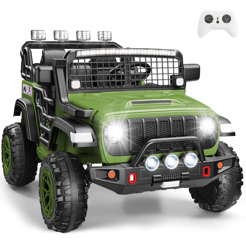 Alex 24V 2 Seater Electric Ride On Truck Car For Kids 4-8, Remote Control, 2X200W Power Motors, 20'' Wide Seats, Sping Suspension, Bluetooth & Music, 110LBS MAX Load, LED Lights, 3 Speeds