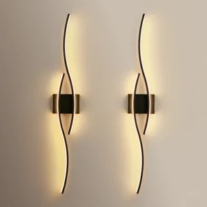 LED Battery Operated Wall Sconces with Remote Control, Dimmable/ 3 Color/ Night-Light/ Timer/ Memory, 39 Inch, 2 Pack